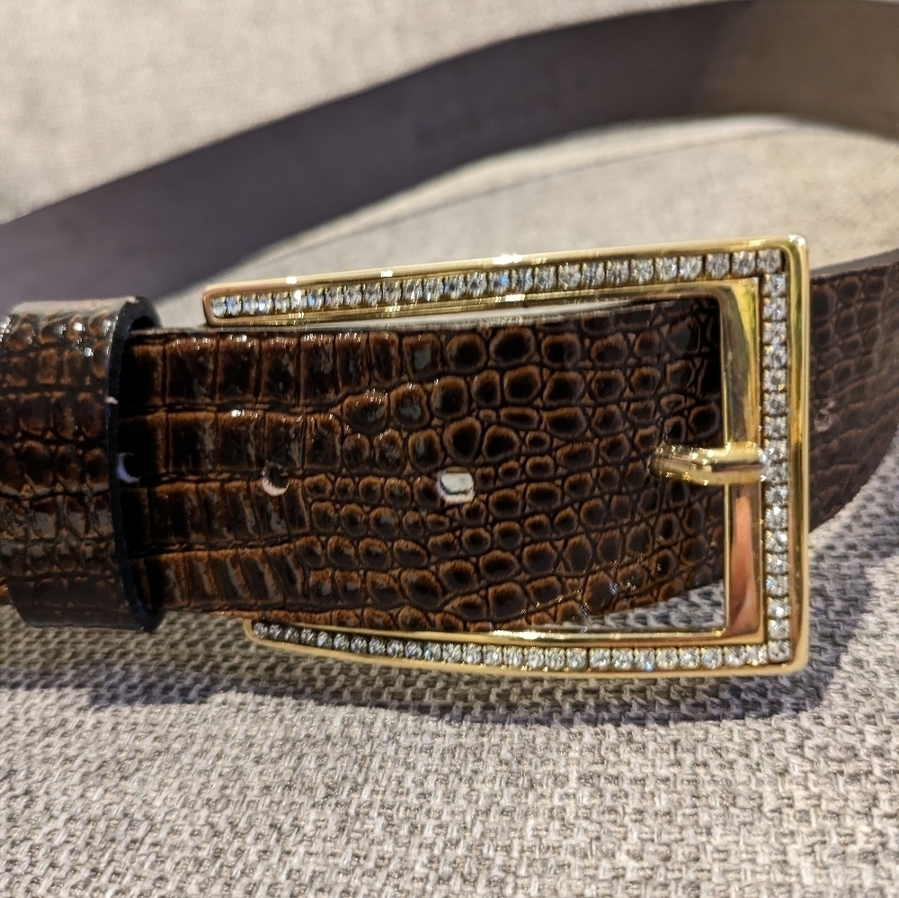 Berge belt genuine leather size S color brown made in Italy - Picture 2 of 11